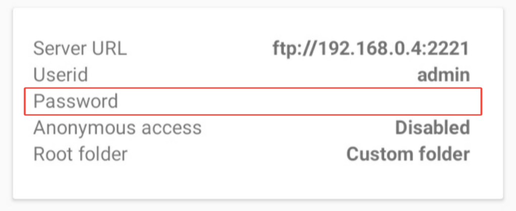 wifi-ftp-server-display-password-notshowing