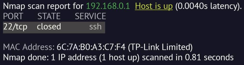 Nmap Single Port Scan