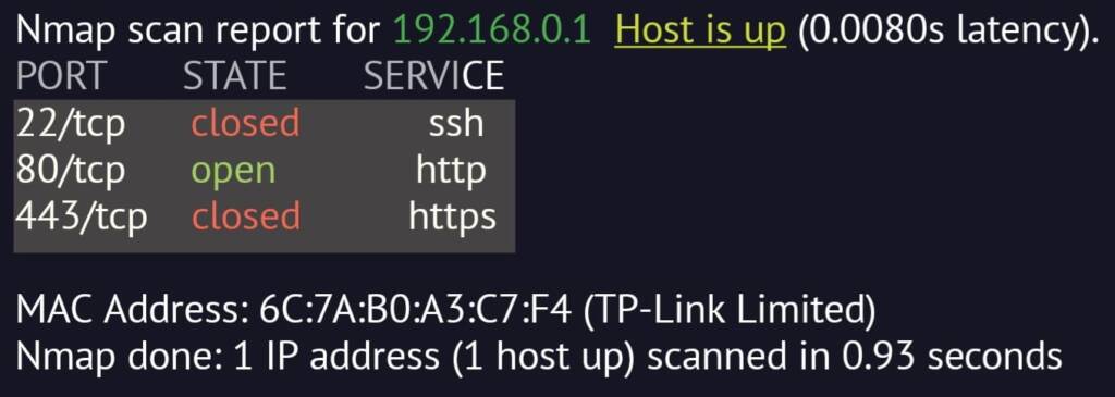 Nmap Multiple Port Scan