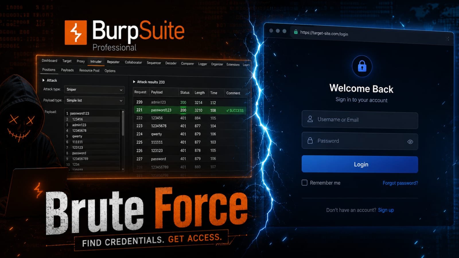 login page brute force using burpsuite